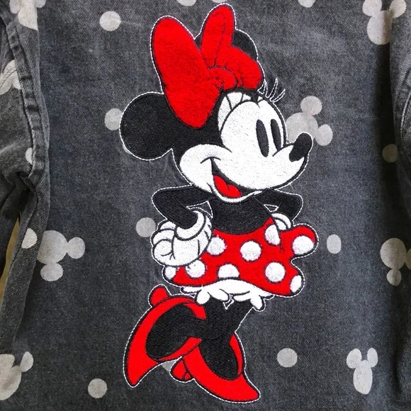 Minnie Mouse 3 piece black embroidered Jean jacket w/matching shirt/pants. Sz 4